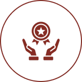 Hands holding an award icon
