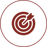 Archery target symbol with dart