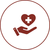 Medical care emblem on black background